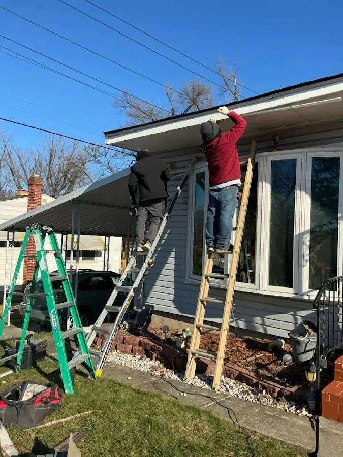 Restoration crew performing exterior repair in Rexburg